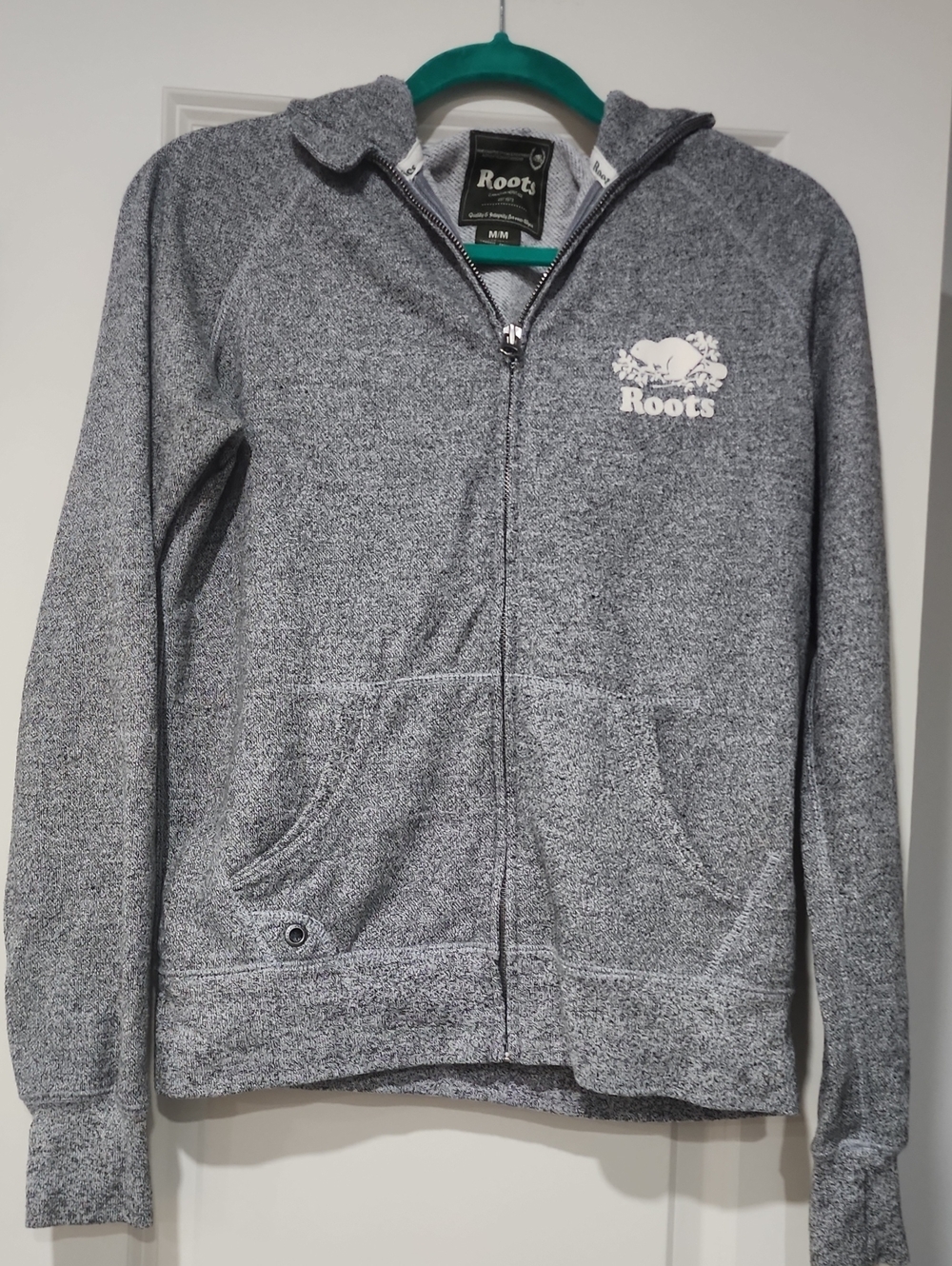 🪾Roots Full Zip Hoodie Gray Size Medium